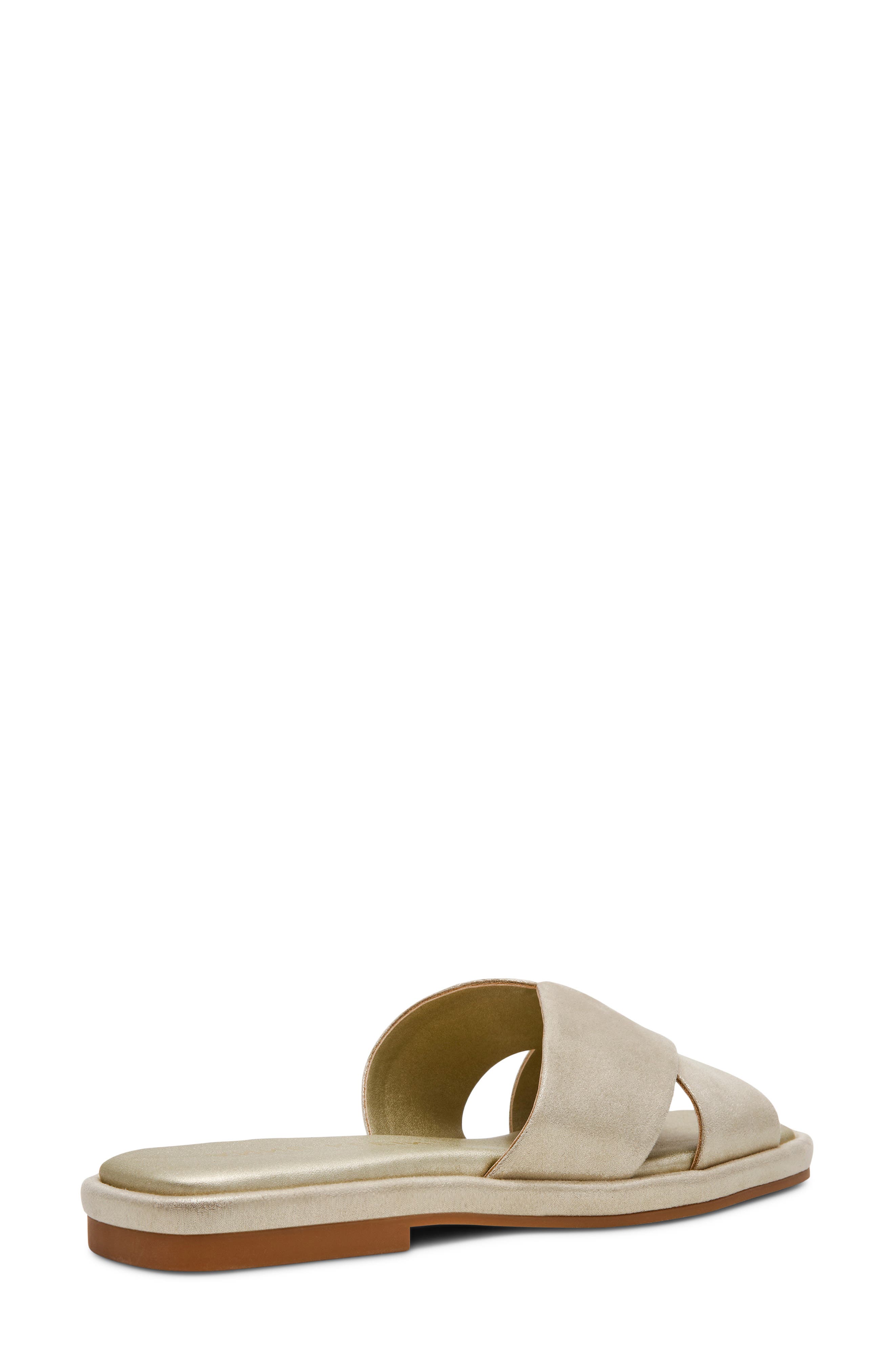 Anne Klein Khloe Crossover Strap Slide Sandal, Alternate, color, Platinum