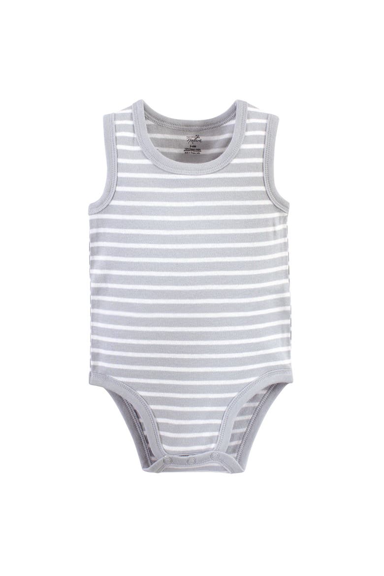 Five-Piece Organic Cotton Sleeveless Bodysuits, Alternate, color, Seagull
