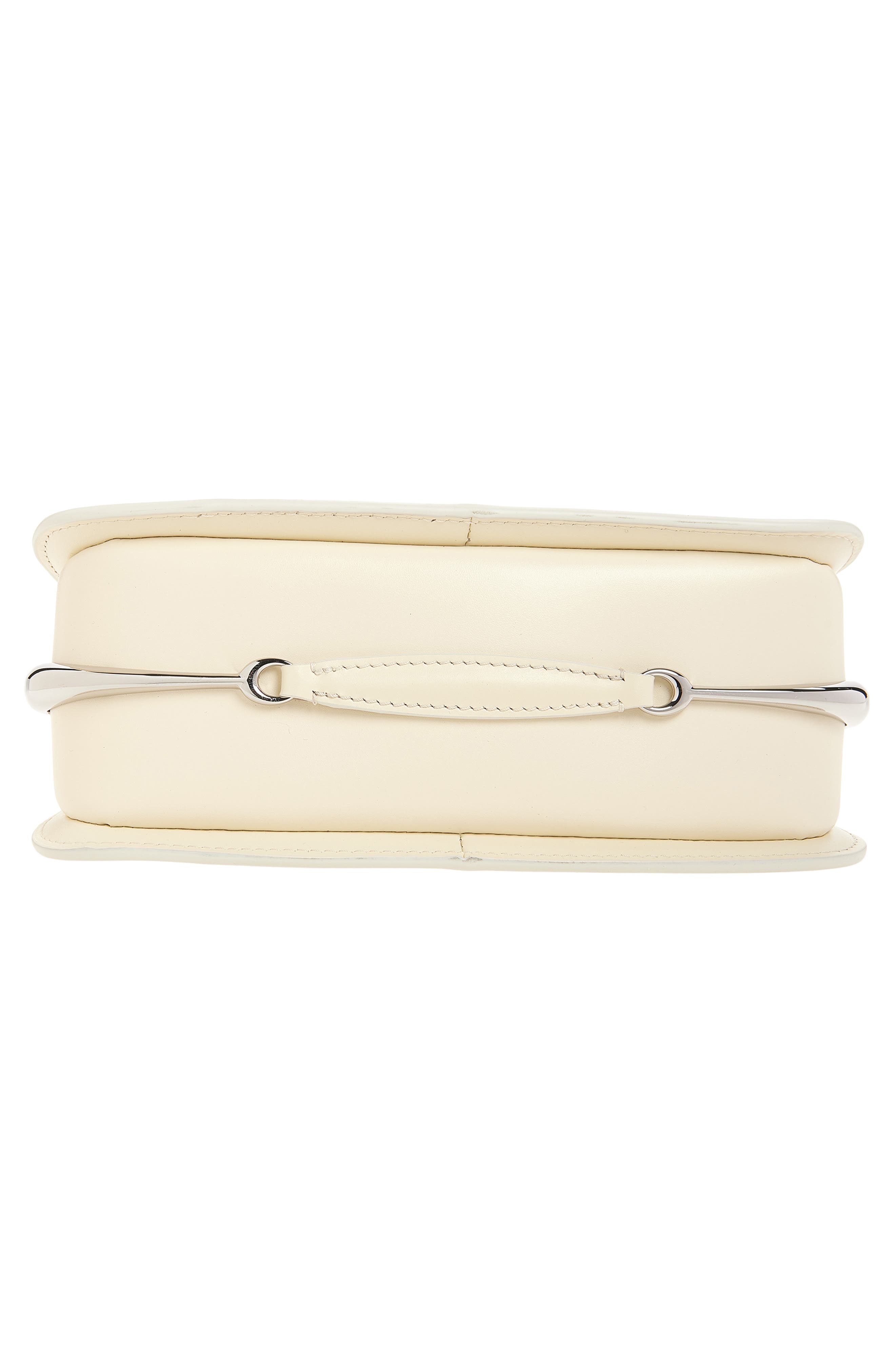 Rabanne Micro Ring Leather Top Handle Bag, Alternate, color, Ivory/ Silver