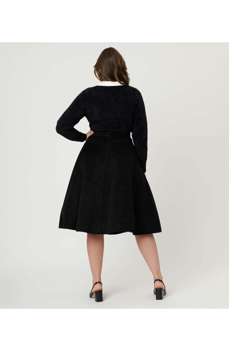 Unique Vintage High Waist Soda Shop Swing Skirt, Alternate, color, Black/Misc