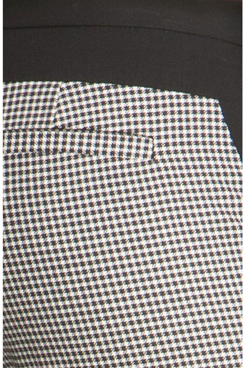 Colorblock Houndstooth Ankle Pants, Alternate, color, RICH BLACK