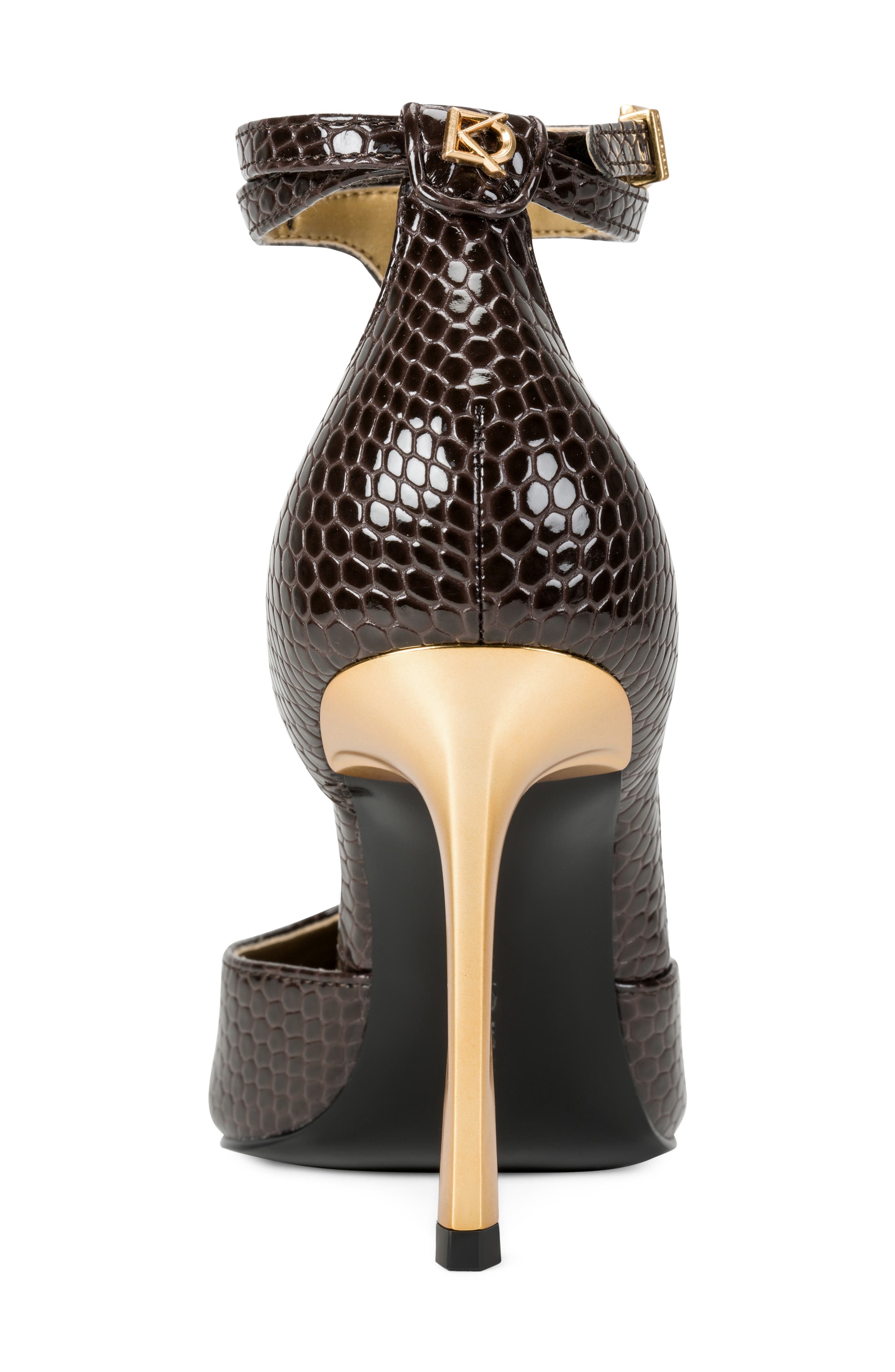 Samuel Snakeskin Embossed T-Strap Pump, Alternate, color, CANYON