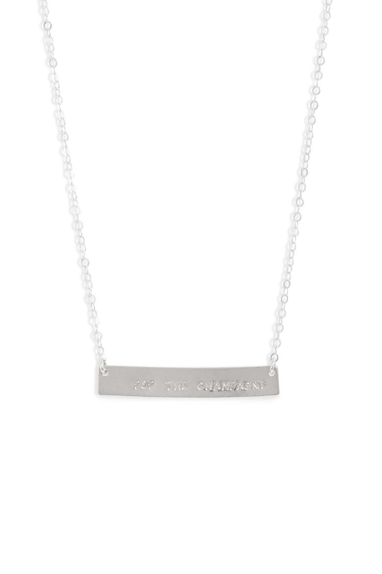 Cassie Pop The Champagne Bar Necklace, Main, color, SILVER
