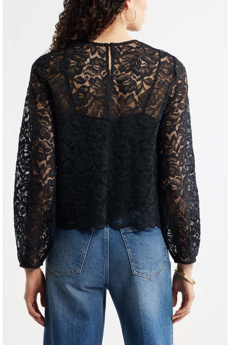Sheer Lace Top, Alternate, color, BLACK