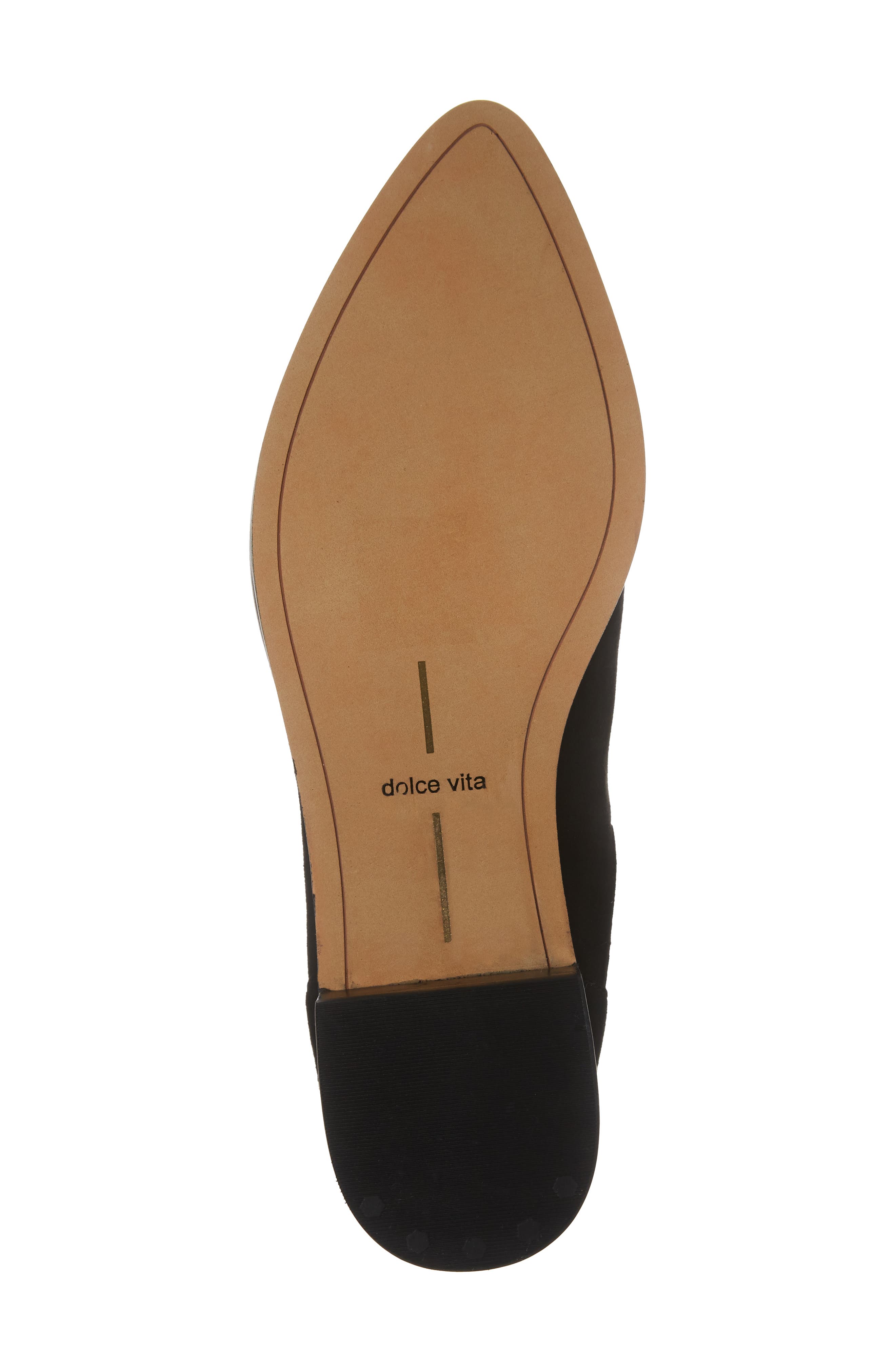 Dolce Vita Macie Pointy Toe Chelsea Bootie, Alternate, color, Onyx Suede