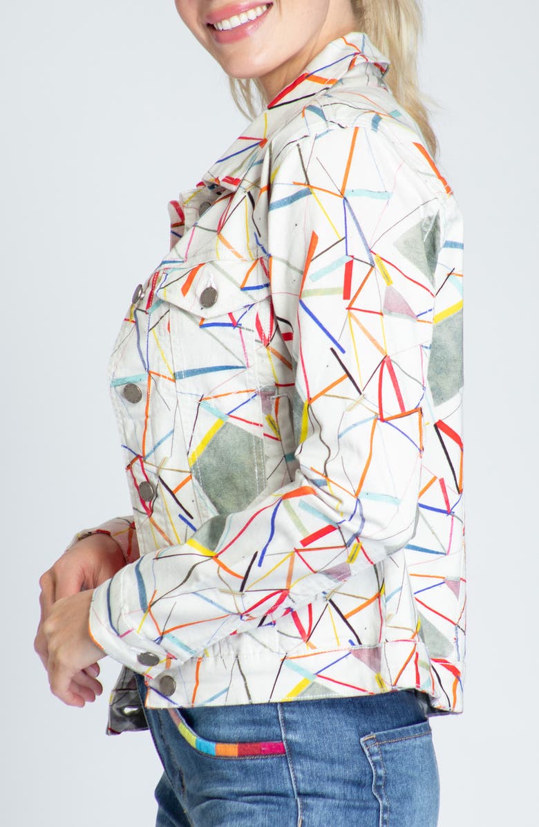 APNY Line Print Denim Jacket, Alternate, color, 