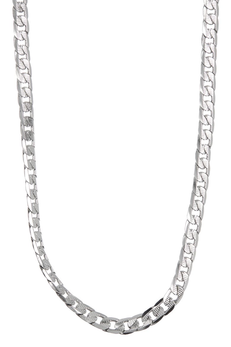 Curb Chain Link Necklace, Main, color, METALLIC