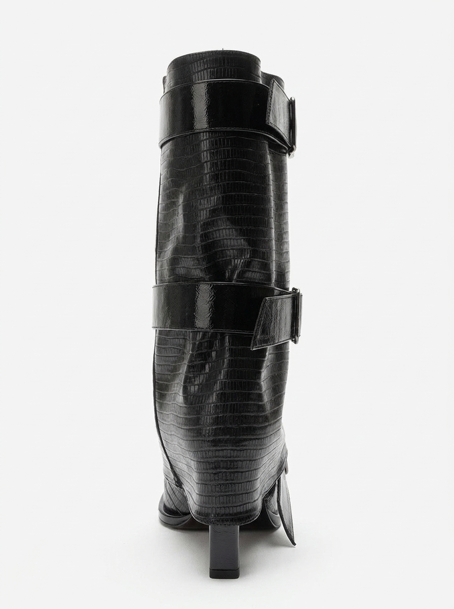 Ylva Stiletto Pointed Toe Boot, Alternate, color, Black