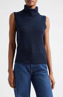 Mazzy Sleeveless Cashmere Turtleneck Sweater