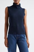 Veronica Beard Mazzy Sleeveless Cashmere Turtleneck Sweater