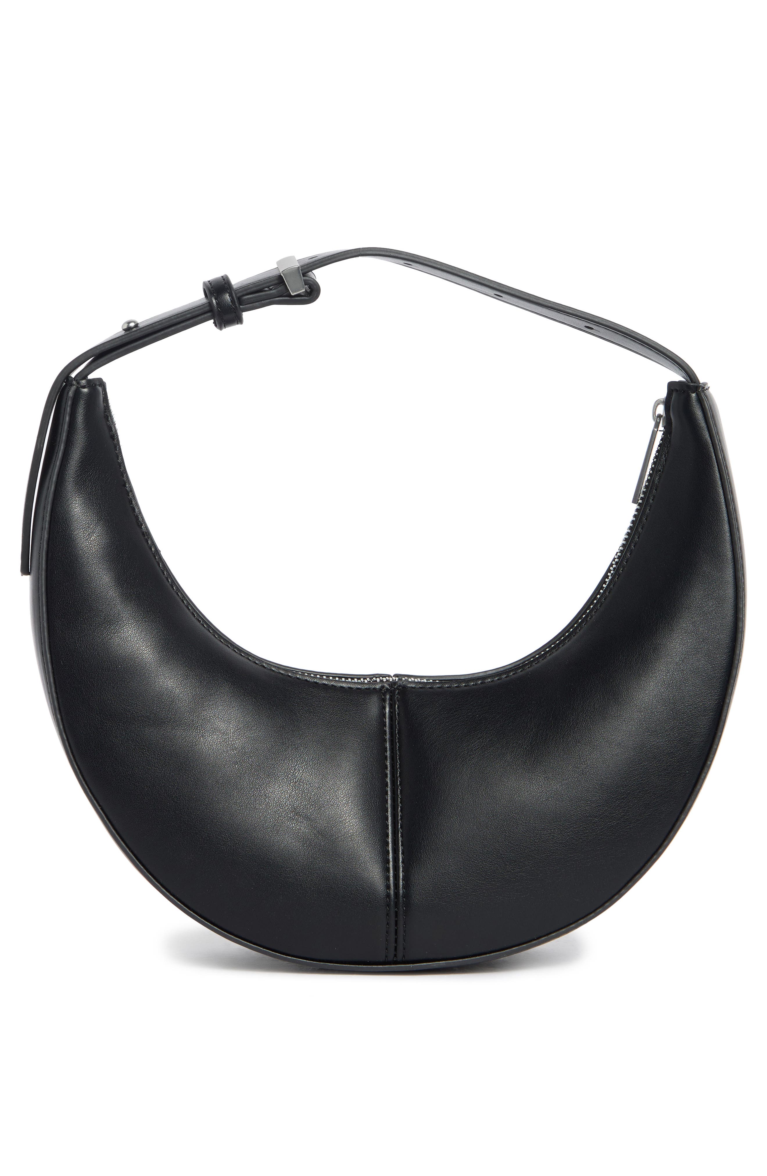 BCBG Skinny Crescent Mini Hobo Shoulder Bag, Alternate, color, Black