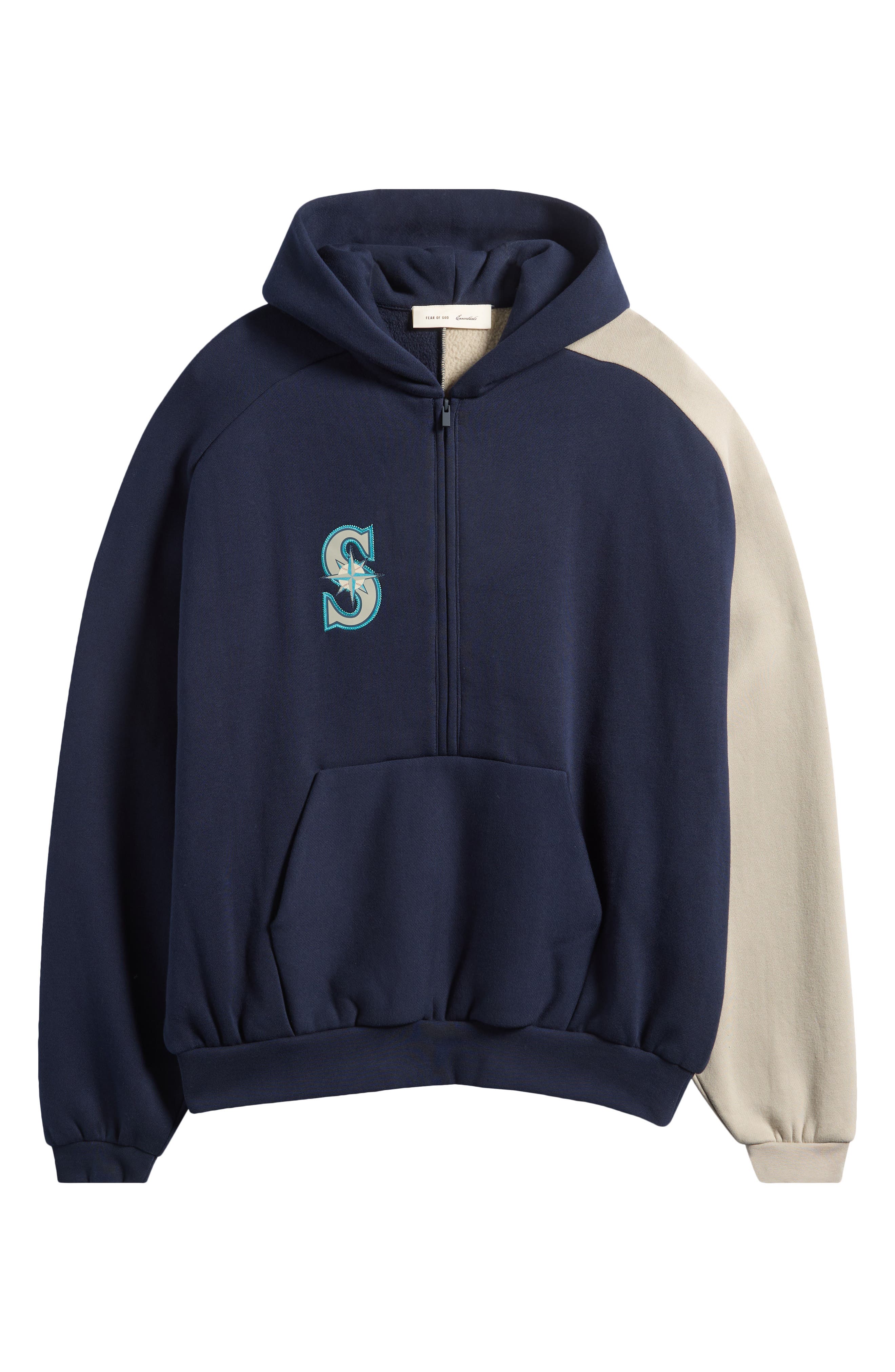 x MLB Seattle Mariners Cotton Blend Fleece Half Zip Hoodie (Men