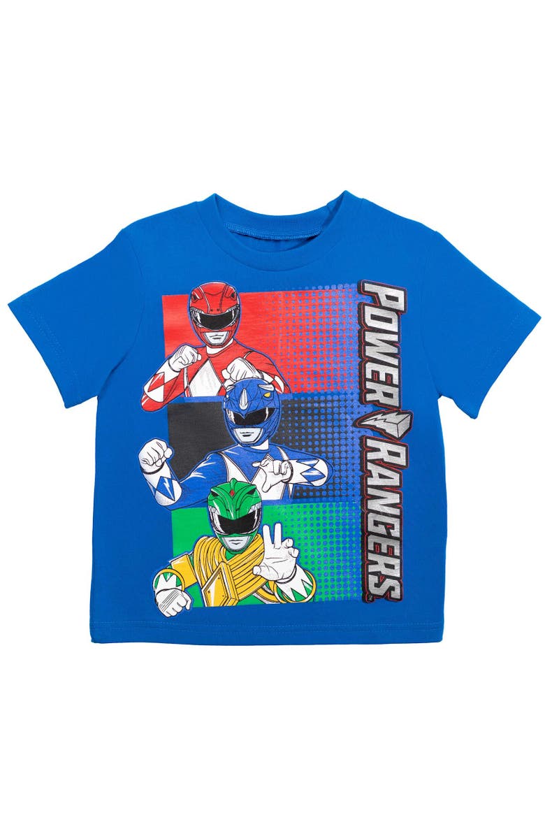 Power Rangers T-Shirt & Mesh Shorts Set, Alternate, color, Blue