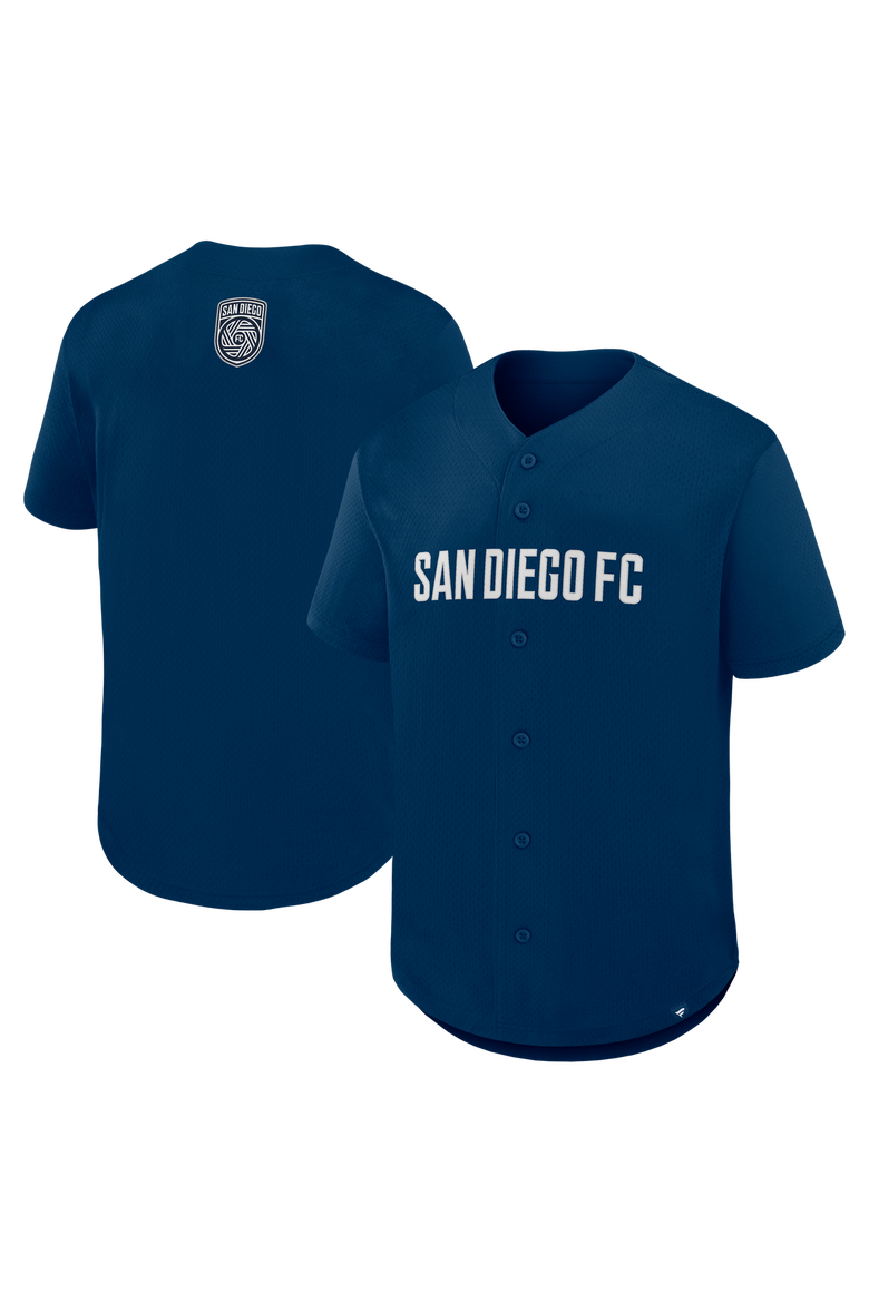 Men's Fanatics Navy San Diego FC Maximum Intensity Button-Up Jersey, Main, color, Navy