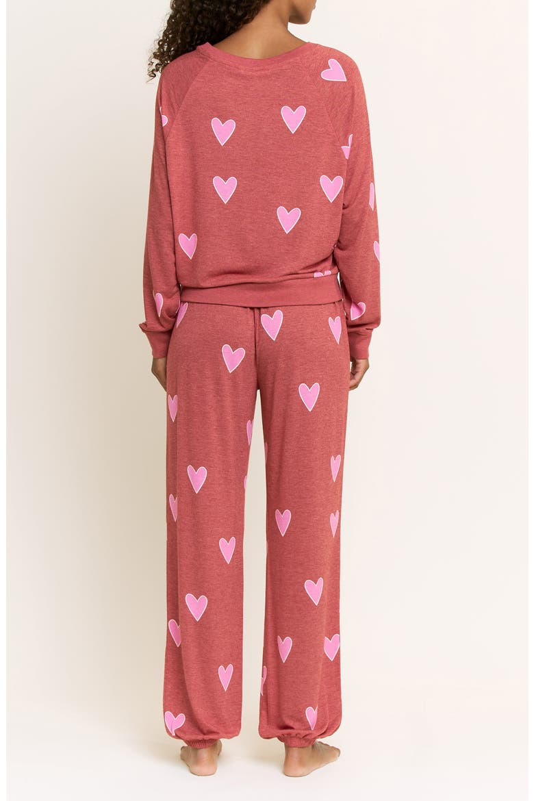 Star Seeker Brushed Jersey Pajamas, Alternate, color, CHERRY HEARTS