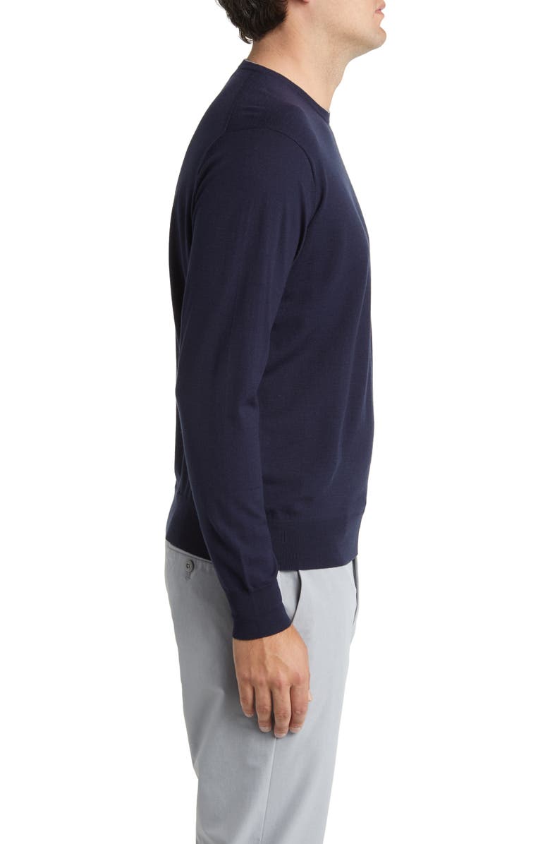 Peter Millar Crown Crafted Excursionist Flex Wool Blend Sweater, Alternate, color, Navy