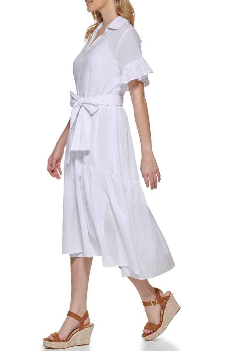 Tommy Hilfiger Short Sleeve Cotton Shirtdress, Alternate, color, 