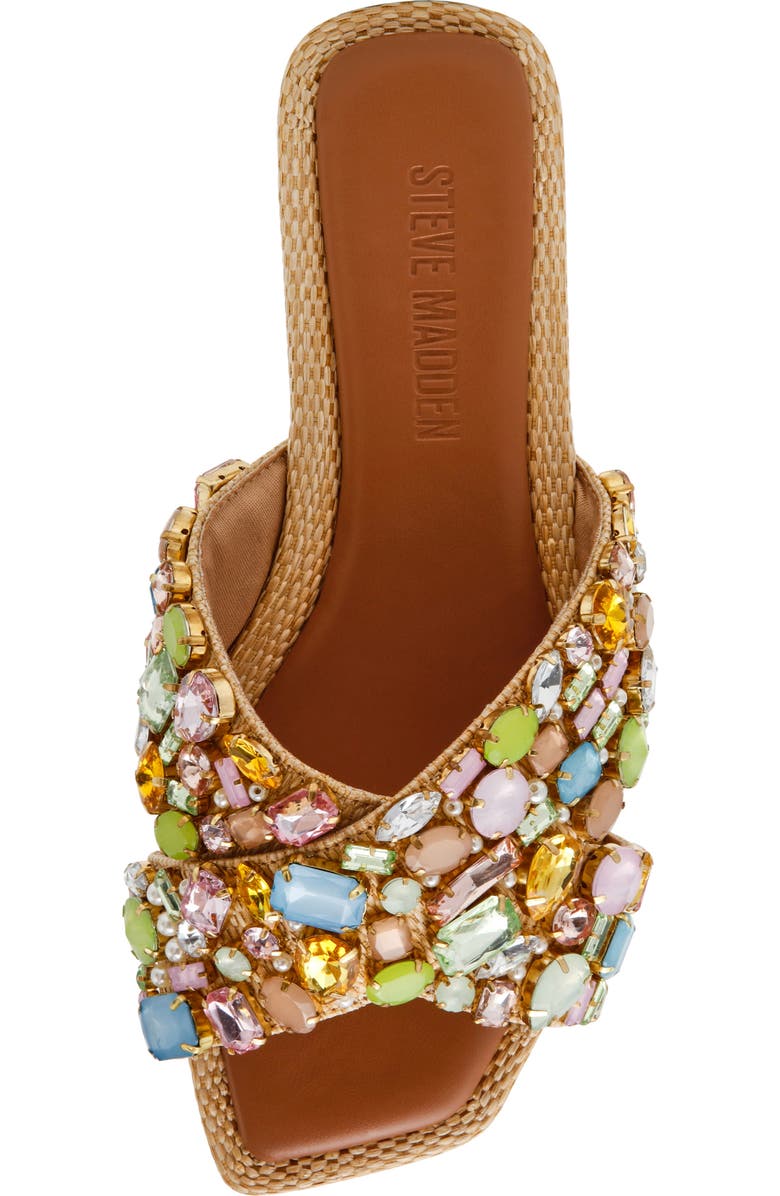 Steve Madden Levity Crystal Embellished Sandal, Alternate, color, Gold Multi