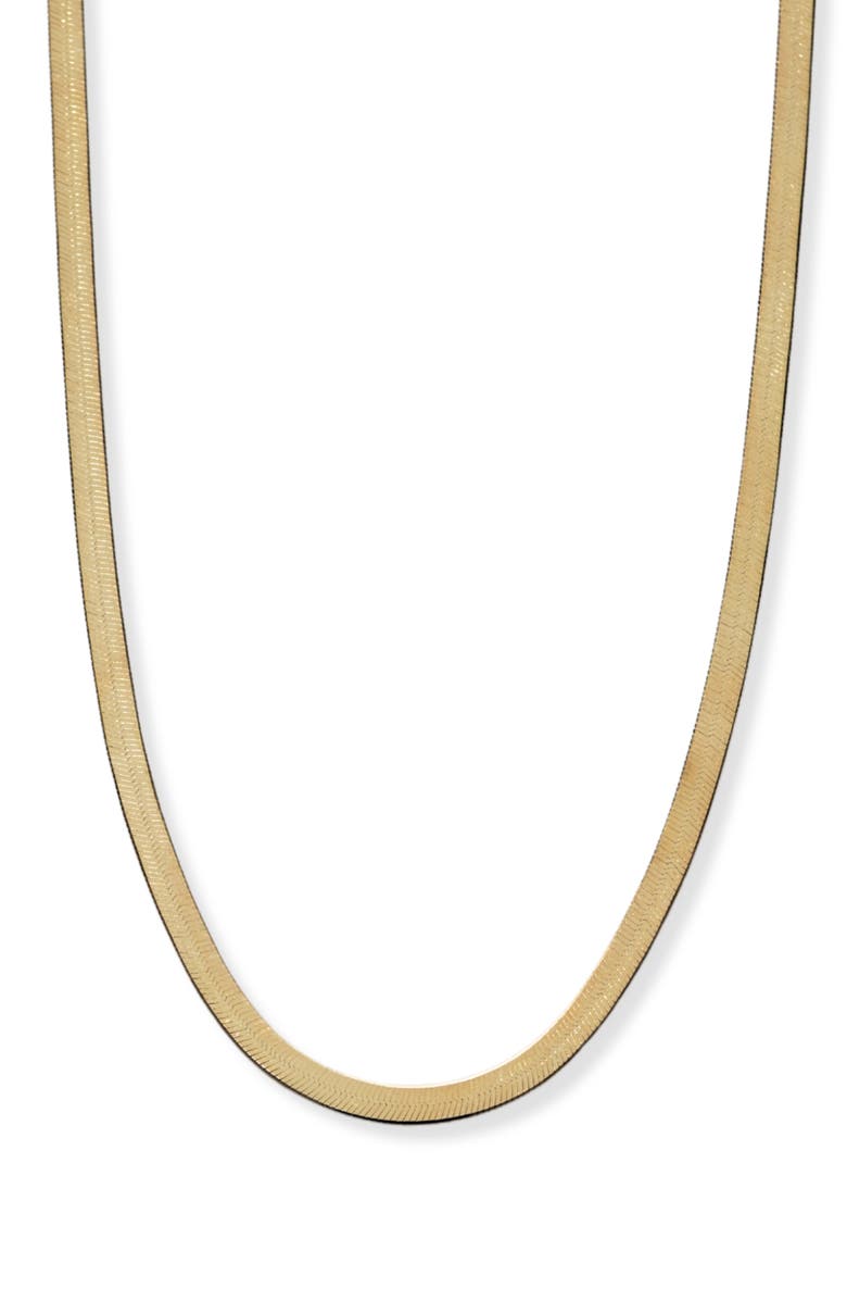 Argento Vivo Sterling Silver Reverse Herringbone Chain Necklace, Alternate, color, Gold