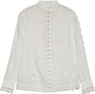 Zimmermann Aster Embroidered Lace & Eyelet Shirt