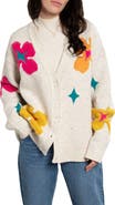 SAACHI Floral & Diamond Embroidered Cardigan