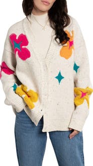 SAACHI Floral & Diamond Embroidered Cardigan