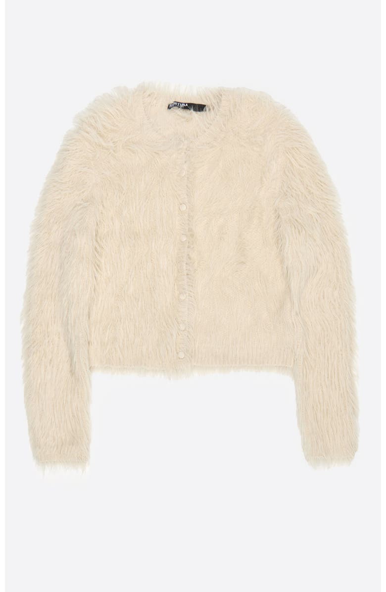 Bimba y Lola Fur Cardigan, Alternate, color, Beige