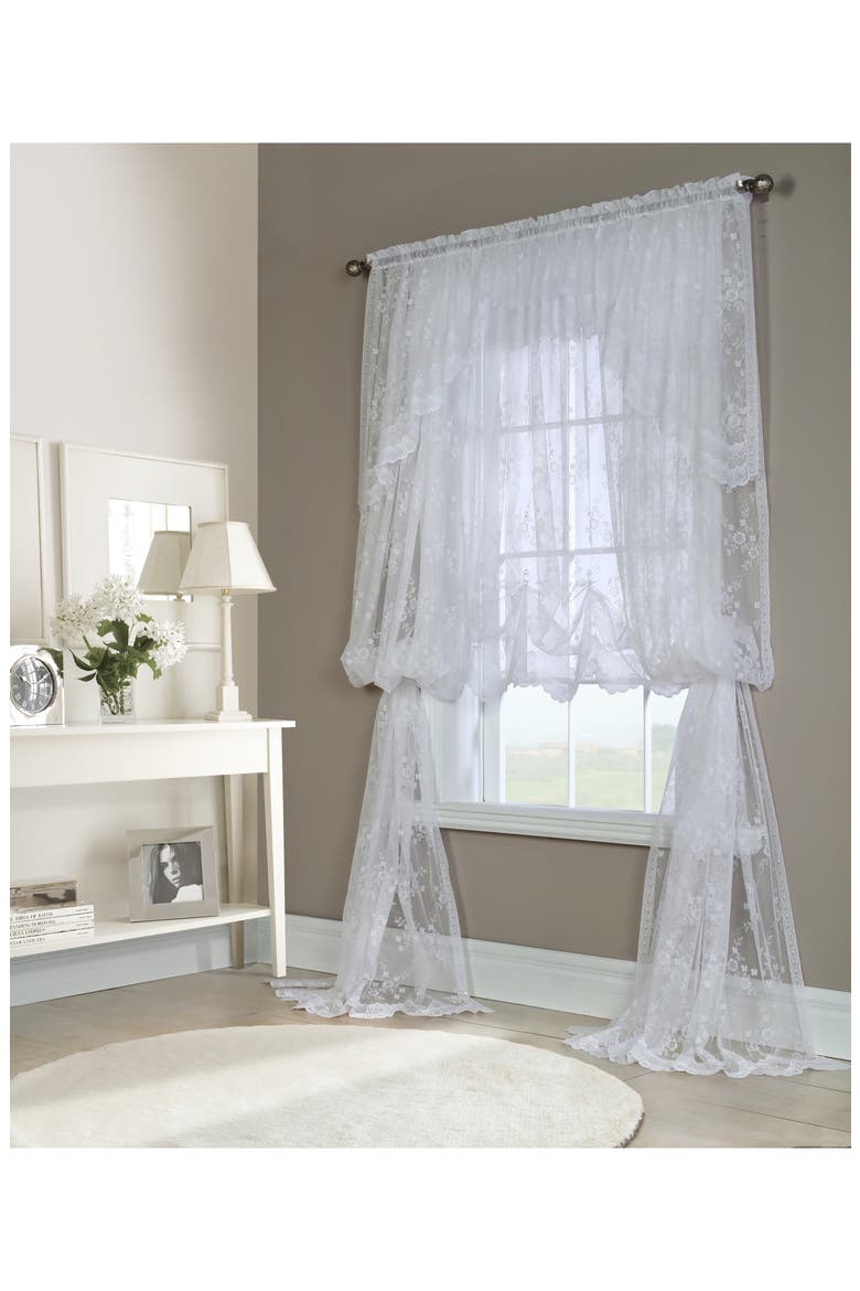 Balloon Sheer Curtain Panel, Alternate, color, WHITE