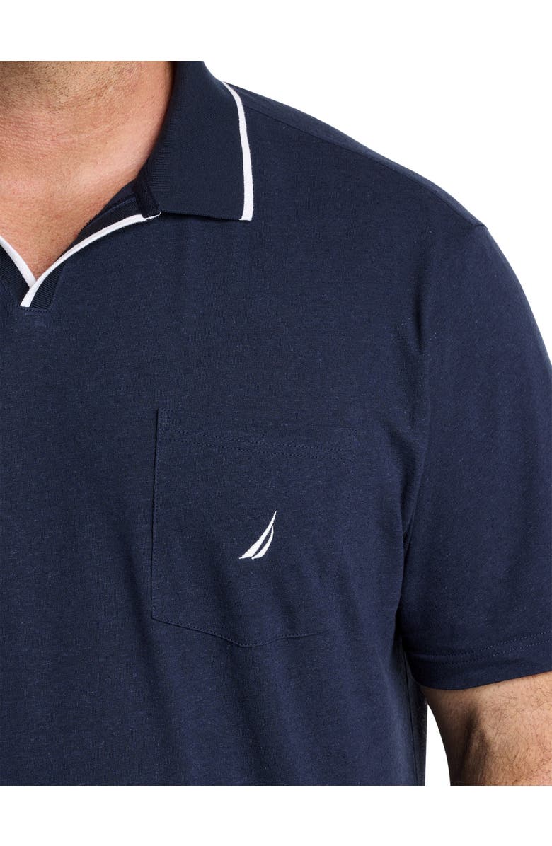 Nautica Split-Collar Polo Shirt, Alternate, color, Navy Seas