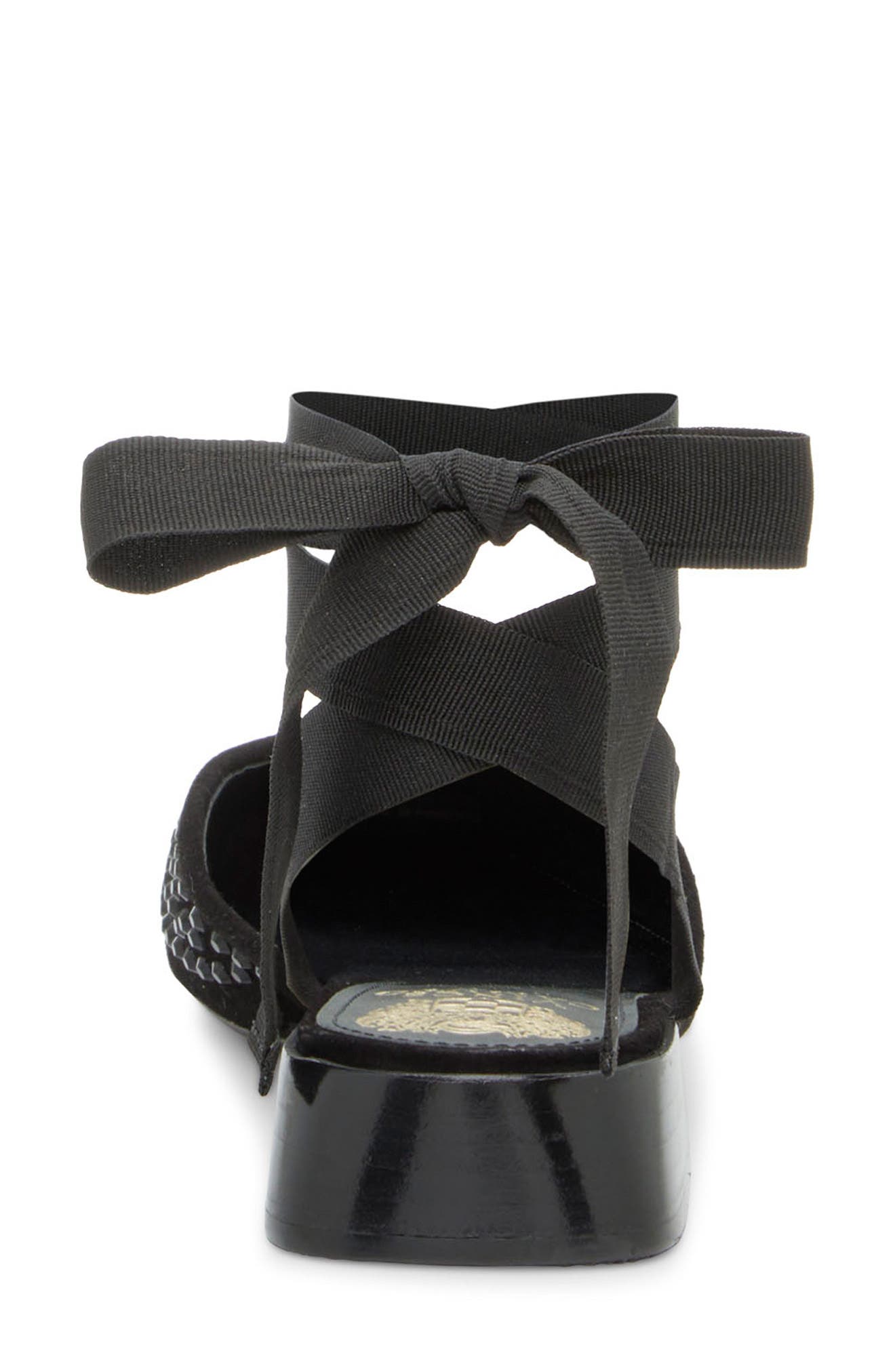 Vince Camuto Kayla Bow Ankle Strap Sandal, Alternate, color, Black