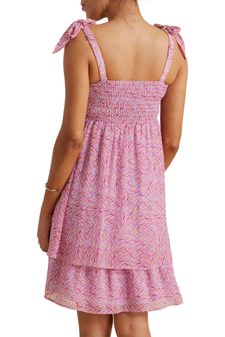 Smocked Maternity Sundress, Alternate, color, LILAC IKAT