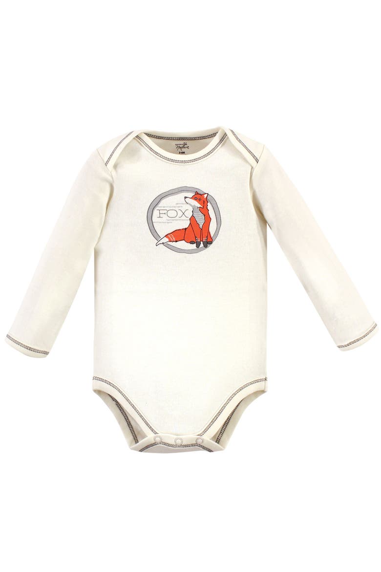 5Pk Long Sleeve Organic Bodysuits, Alternate, color, Boho Fox