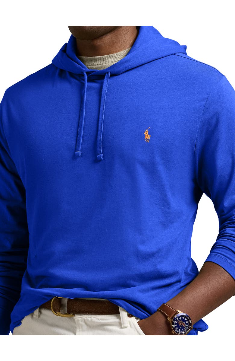 Polo Ralph Lauren Big & Tall Jersey Hooded Long-Sleeve T-Shirt, Alternate, color, Blue Saturn