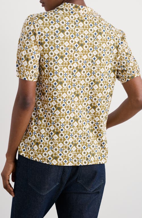 Seasalt Cornwall Embrace Geo Print Button-up Shirt In Brown