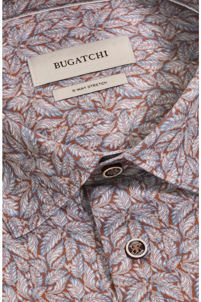 James OoohCotton® Leaf Print Button-Up Shirt, Alternate, color, SIENNA
