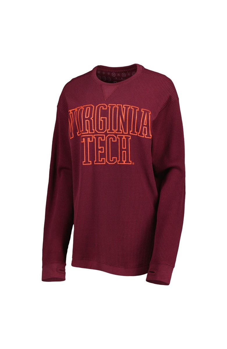 PRESSBOX Women's Pressbox Maroon Virginia Tech Hokies Surf Plus Size Southlawn Waffle-Knit Thermal Tri-Blend Long Sleeve T-Shirt, Alternate, color, 