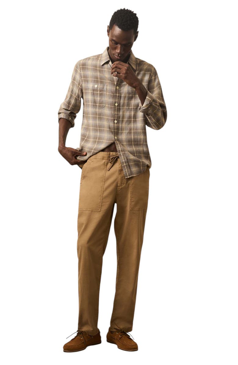 Faherty Dune Drawstring Utility Pants, Alternate, color, Wood Bark