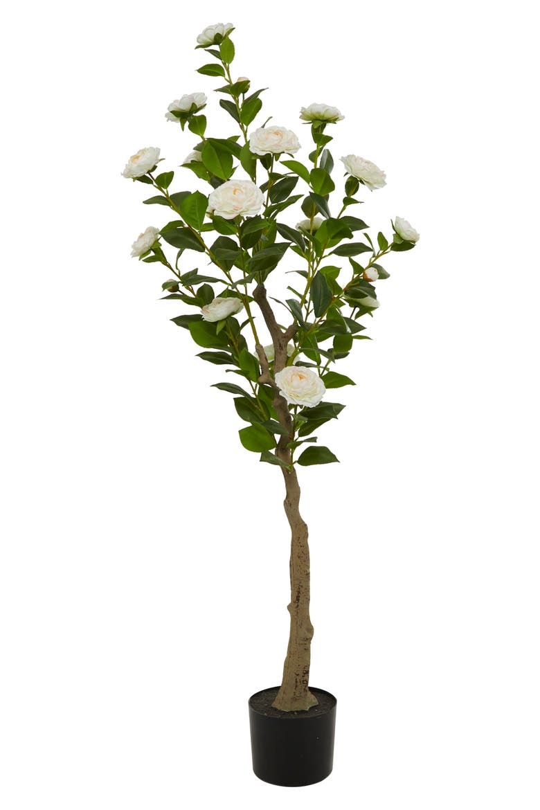 Green Faux Foliage Potted Artificial Tree, Main, color, GREEN