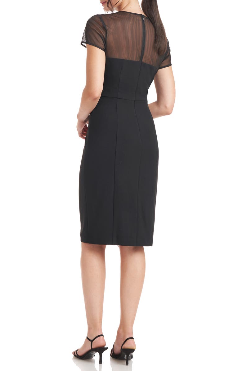 JS Collections Illusion Lace Short Sleeve Cocktail Dress, Alternate, color,