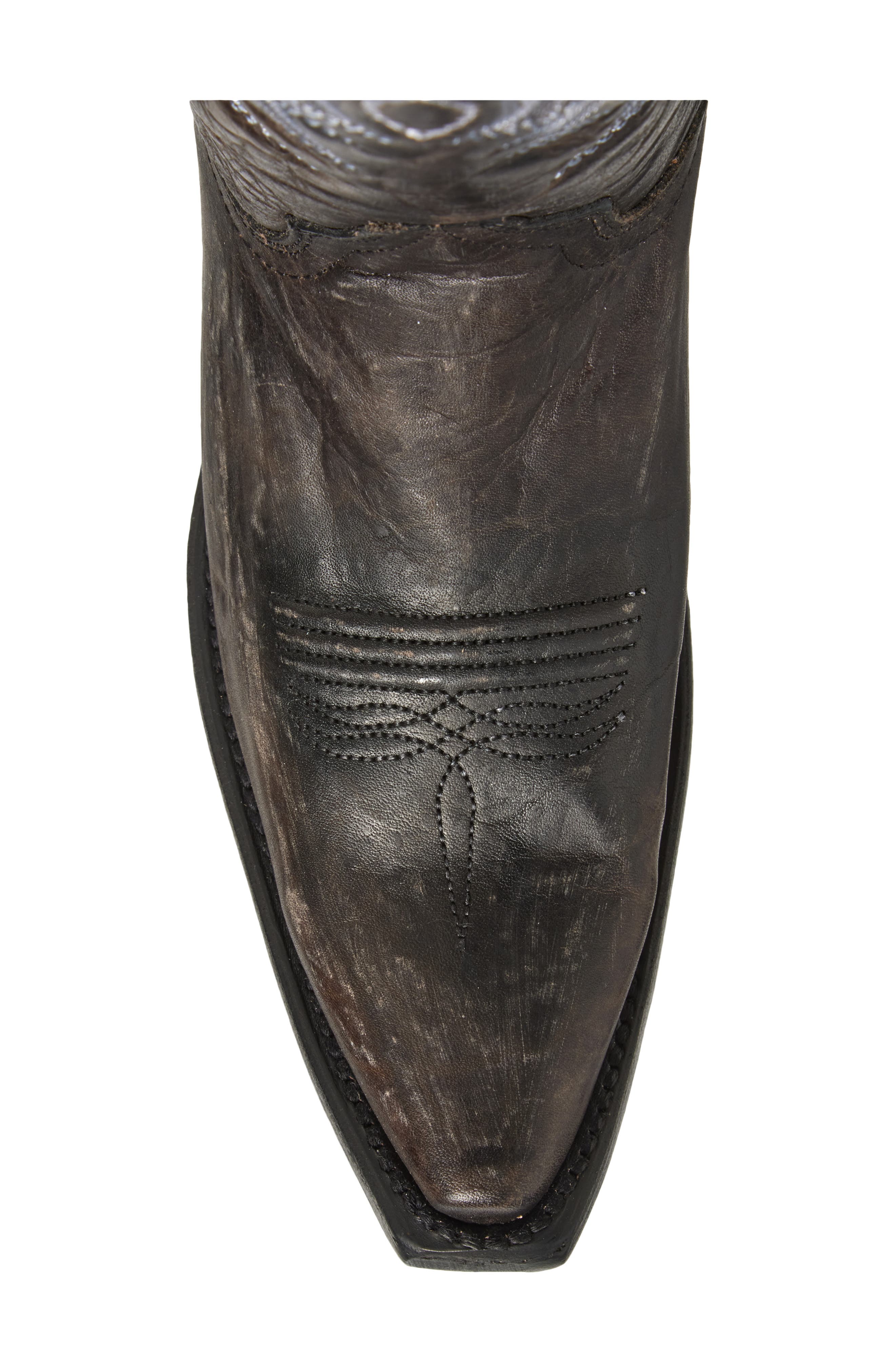 CIRCLE G Contrast Embroidery Tall Western Boot, Alternate, color, Black