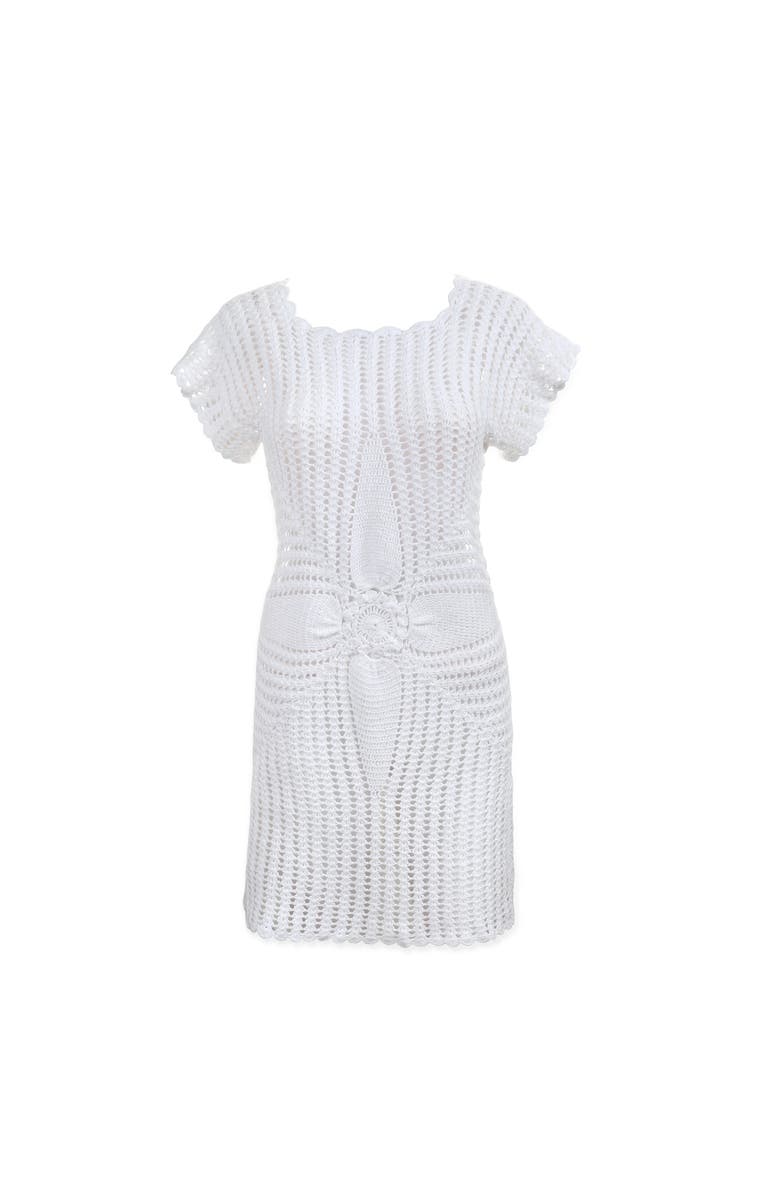 HELEN JON Starburst Crochet Dress, Alternate, color, White