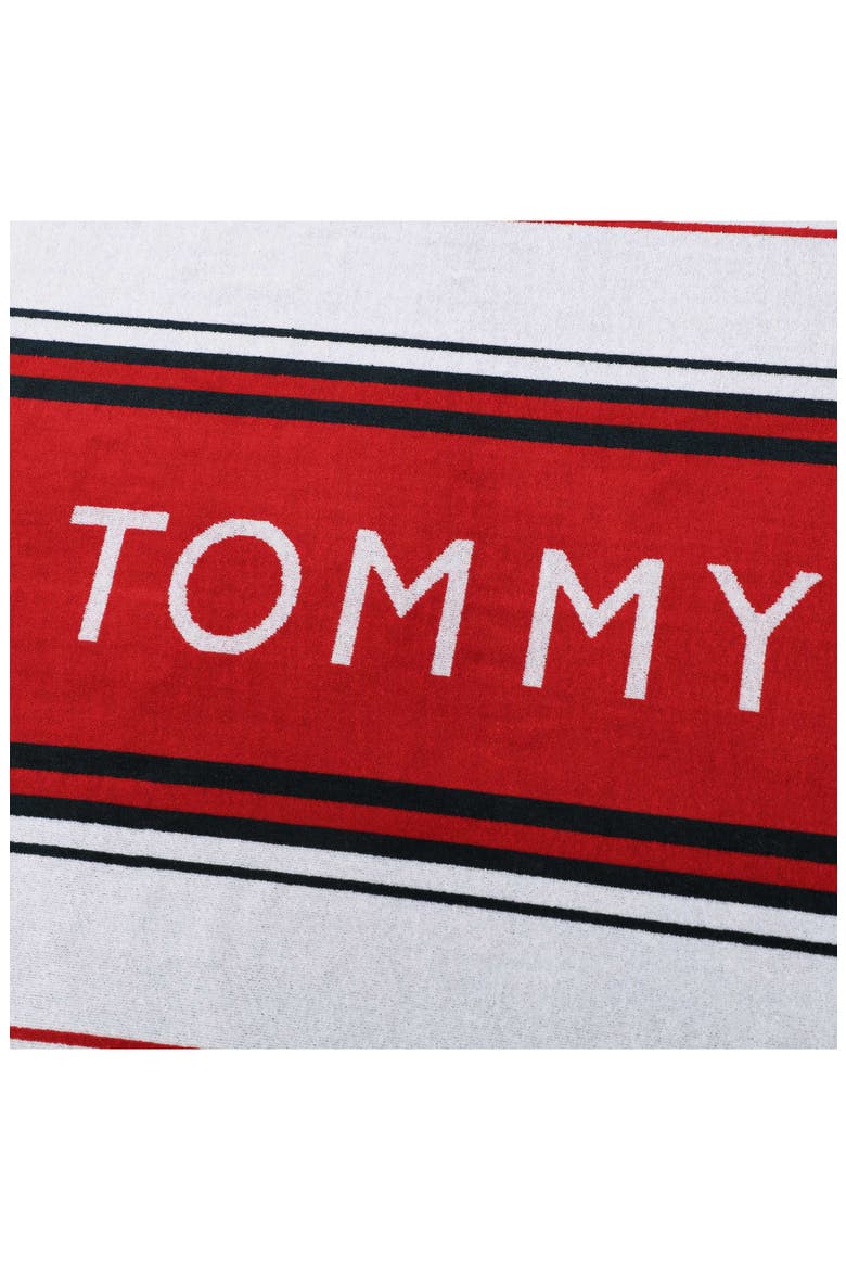 Hampton Stripe Beach Towel, Alternate, color, SCARLET/ WHITE/ MIDNIGHT BLUE