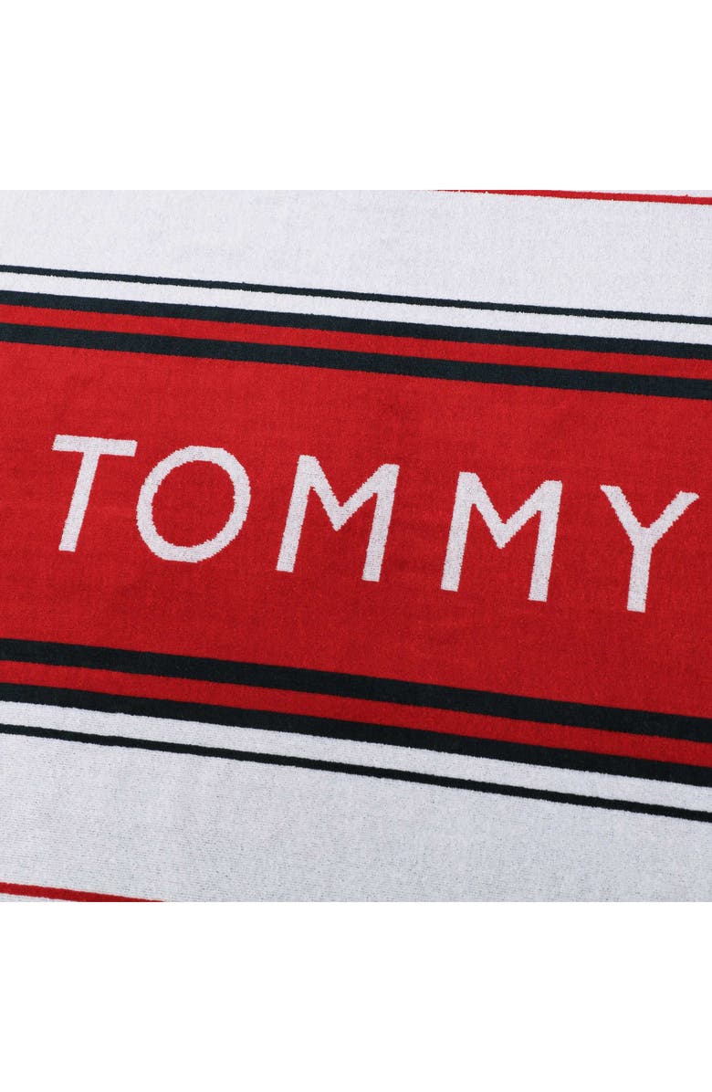 Tommy Hilfiger Hampton Stripe Beach Towel, Alternate, color, Scarlet/ White/ Midnight Blue