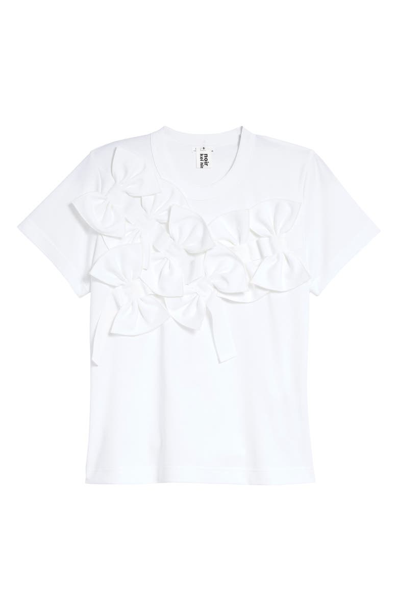 Noir Kei Ninomiya Bow Detail Cotton T-Shirt, Main, color, 