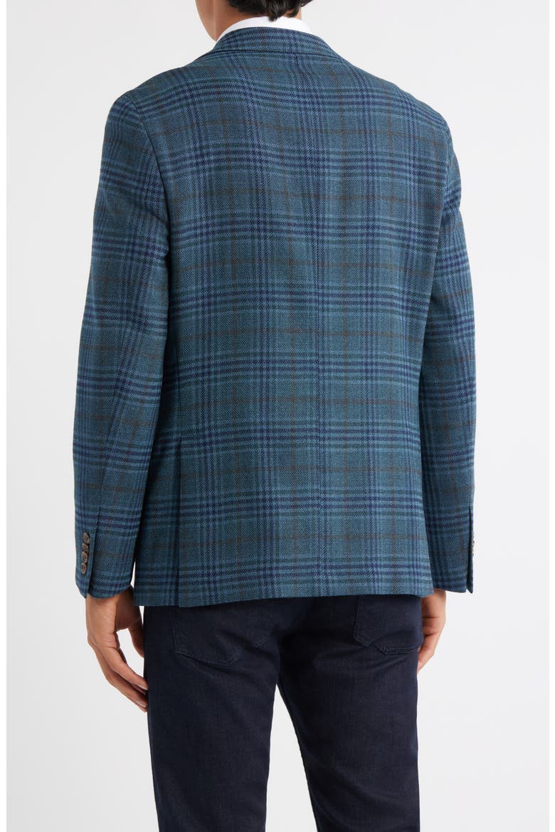 Midland Contemporary Fit Teal Plaid Wool Sport Coat, Alternate, color, TEAL