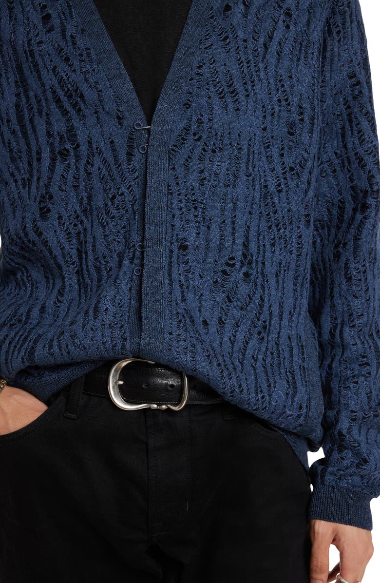 John Varvatos Joplin Cotton & Silk Blend Cardigan, Alternate, color, 