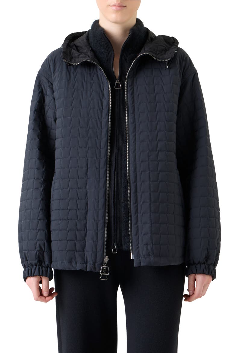Davis Quilted Techno Taffeta Parka, Main, color, DENIM-BLACK