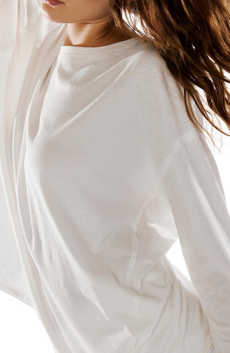 Free People Nina Long Sleeve T-Shirt, Alternate, color, Ivory