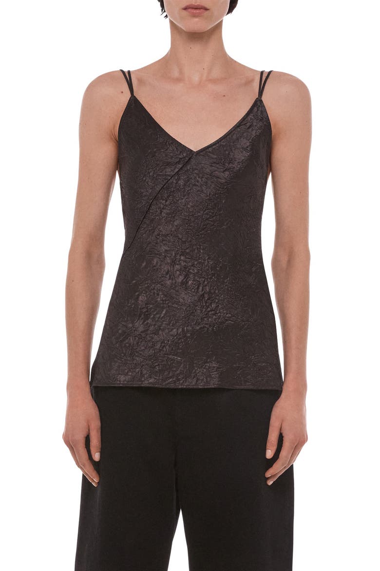 Crinkle Satin Camisole, Main, color, TRUFFLE