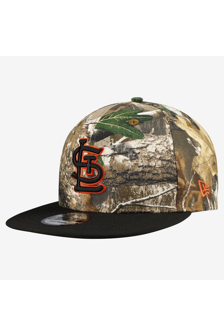 Men's New Era Camo St. Louis Cardinals Realtree Orange Pop 9FIFTY Snapback Hat, Main, color, Camo